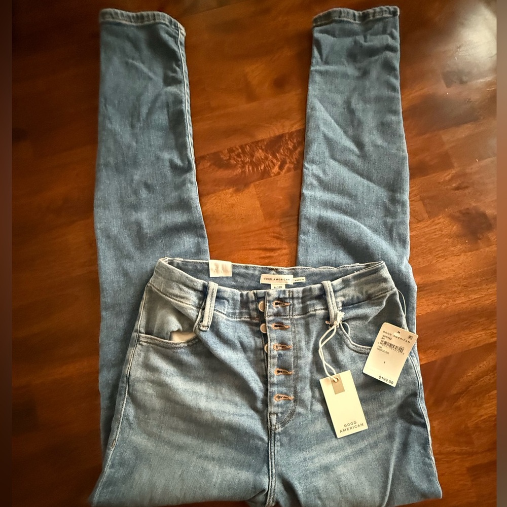 Good American Blue High Rise Jeans Vintage-Inspired